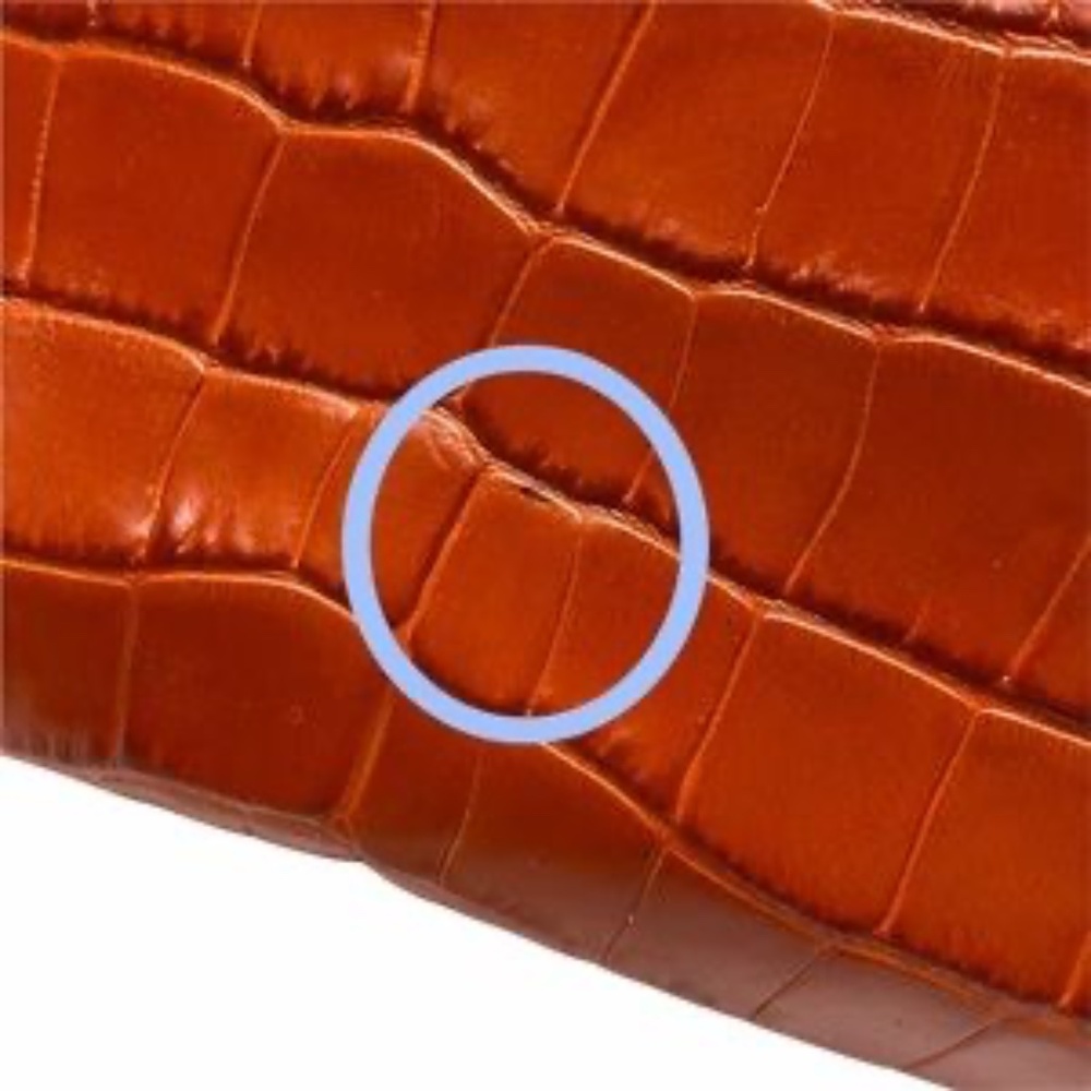 Longchamp Terracotta Roseau Croc Embossed Leather Toggle Shopper Top Handle Bag - Picture 9 of 12
